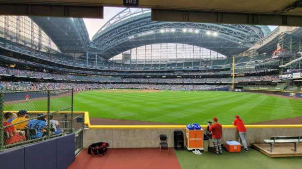 American Family Field, section: 102, row: 1