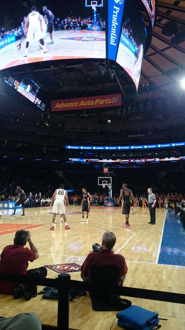 Madison Square Garden, section: 8, row: 1, seat: XX