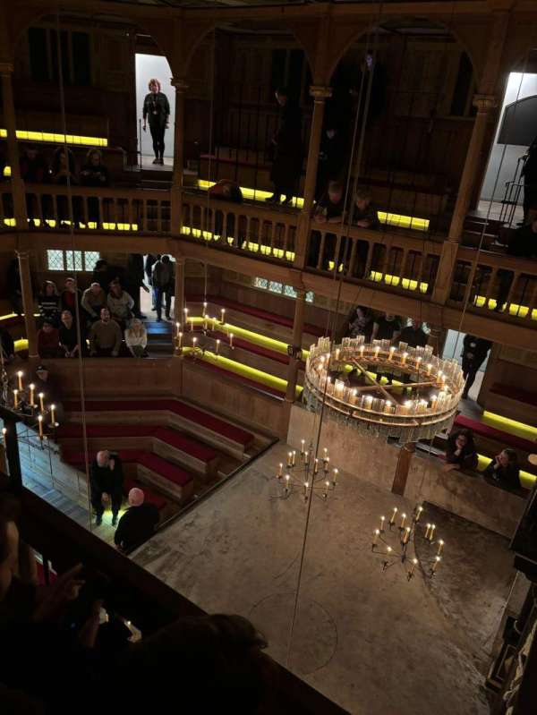 Sam Wanamaker Playhouse at Shakespeare's Globe, section: Upper Gallery, row: CB, seat: 4