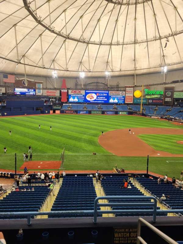 Tropicana Field, section: 215, row: B, seat: 22