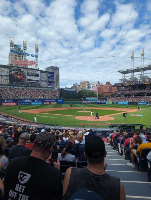 Progressive Field, section: 155, row: X, seat: 1