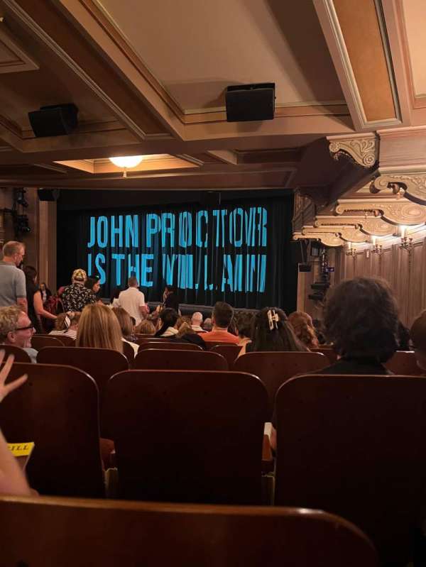Booth Theatre, section: Orchestra R, row: P, seat: 14