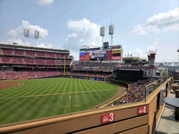 Great American Ball Park, section: BUD, row: B3, seat: 3