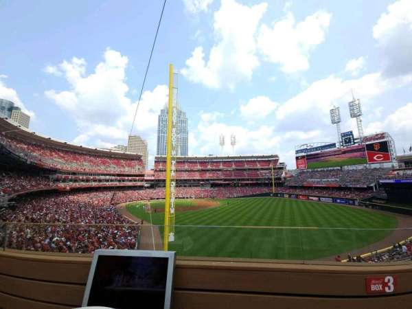 Great American Ball Park, section: BUD, row: B3, seat: 3