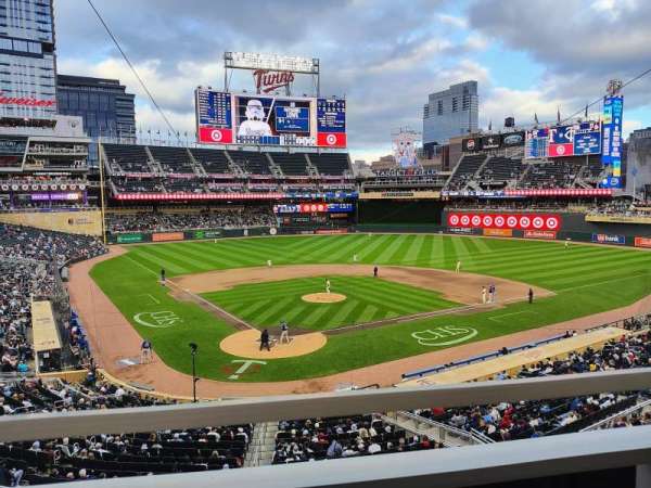 Target Field, section: F, row: 1, seat: 12