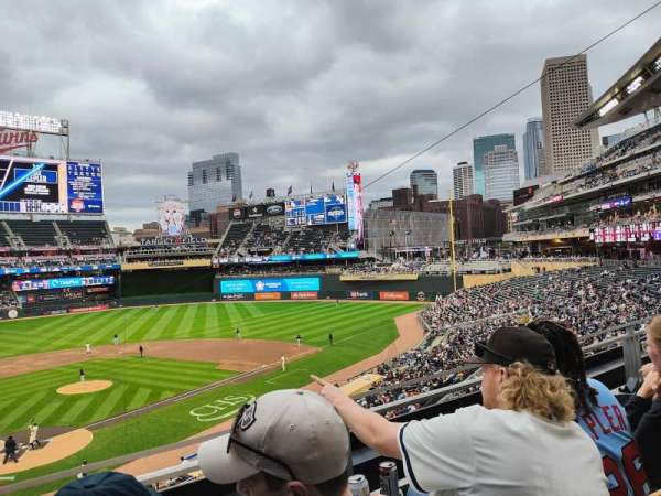 Target Field, section: F, row: 2, seat: 13