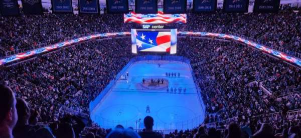 SAP Center, section: 208, row: 17, seat: 2