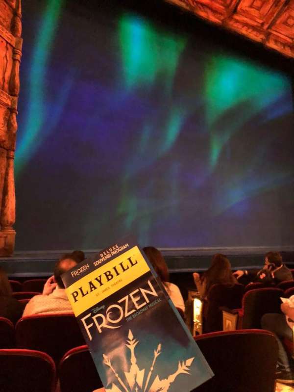 St. James Theatre, section: Orchestra L, row: F, seat: 3
