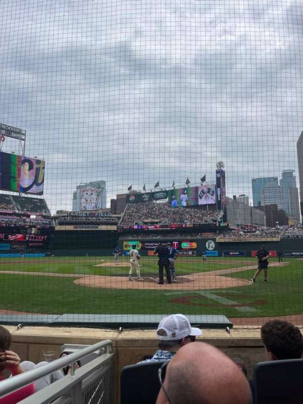 Target Field, section: Champions Club 9, row: 3, seat: 8