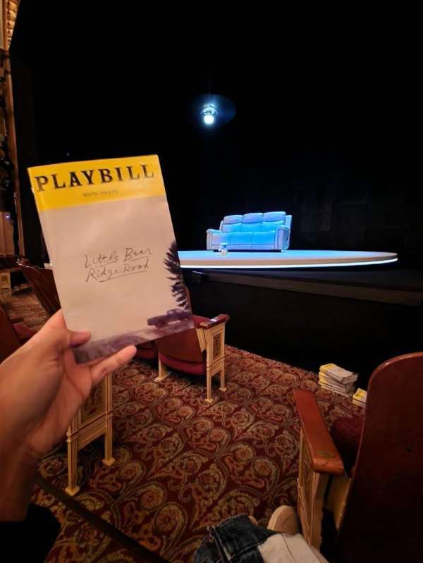 Booth Theatre, section: Orchestra R, row: A, seat: 2/4