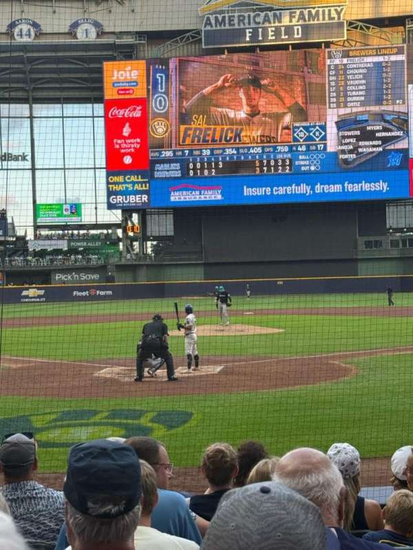 American Family Field, section: 117, row: 8, seat: 12
