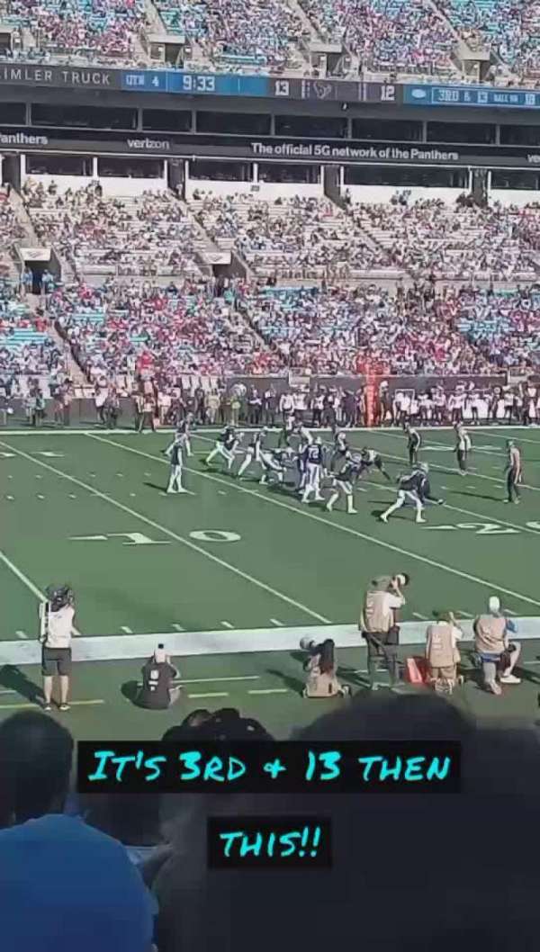 Bank of America Stadium, section: 135, row: 9, seat: 13