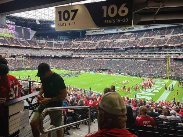 Allegiant Stadium, section: 106, row: 19, seat: 18