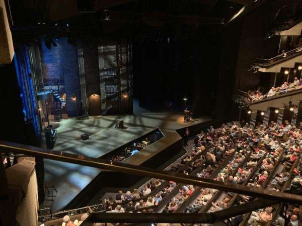 Barbican Theatre, section: Upper Circle, row: A, seat: 60