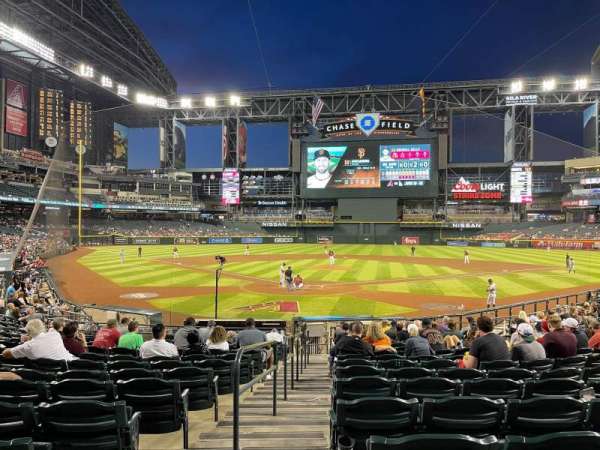Chase Field, section: 121, row: 21, seat: 9