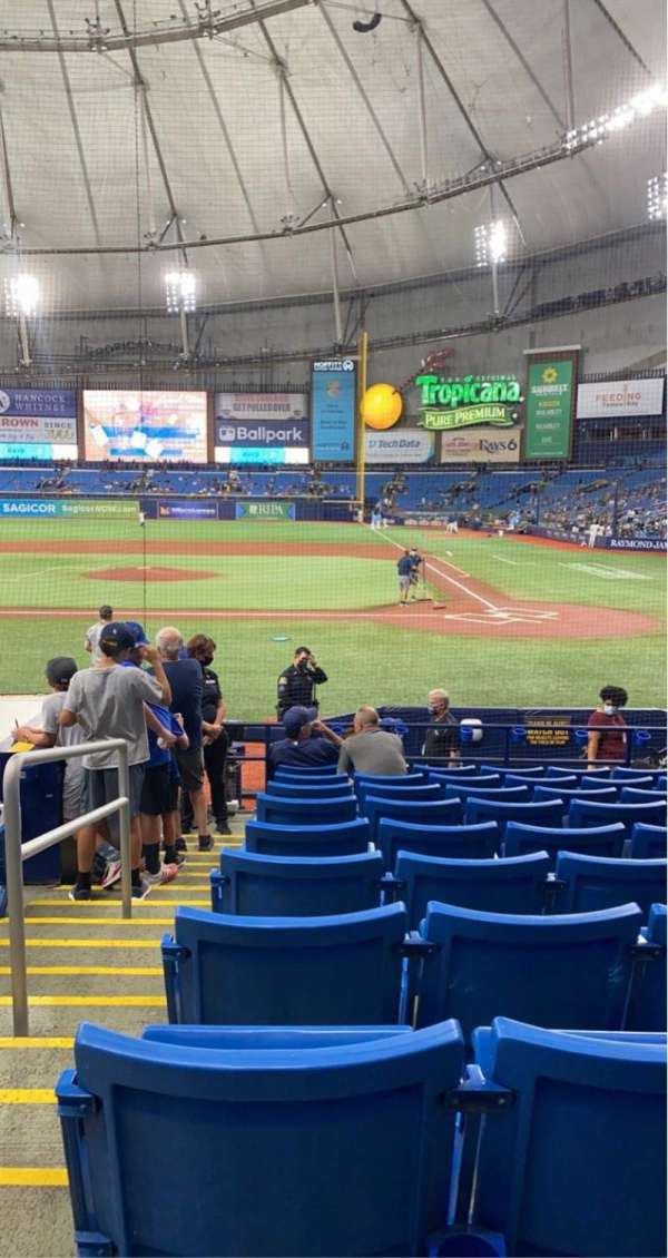 Tropicana Field, section: 109, row: R, seat: 1