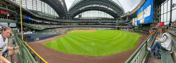 American Family Field, section: 203, row: 1, seat: 8