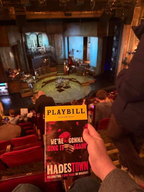 Walter Kerr Theatre, section: Mezzanine L, row: G, seat: 1