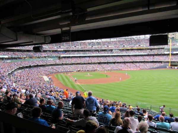 American Family Field, section: 206, row: 19, seat: 11