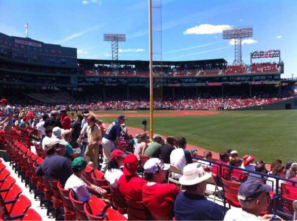 Fenway Park, section: Right Field box 93, row: Gg, seat: 1