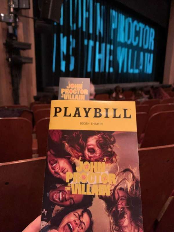 Booth Theatre, section: Orchestra L, row: F, seat: 15