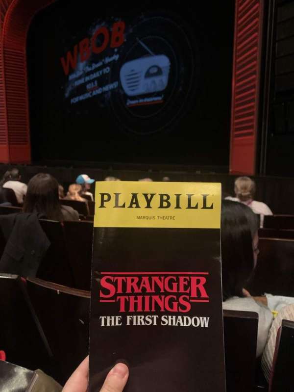 Marquis Theatre, section: Orchestra R, row: G, seat: 14