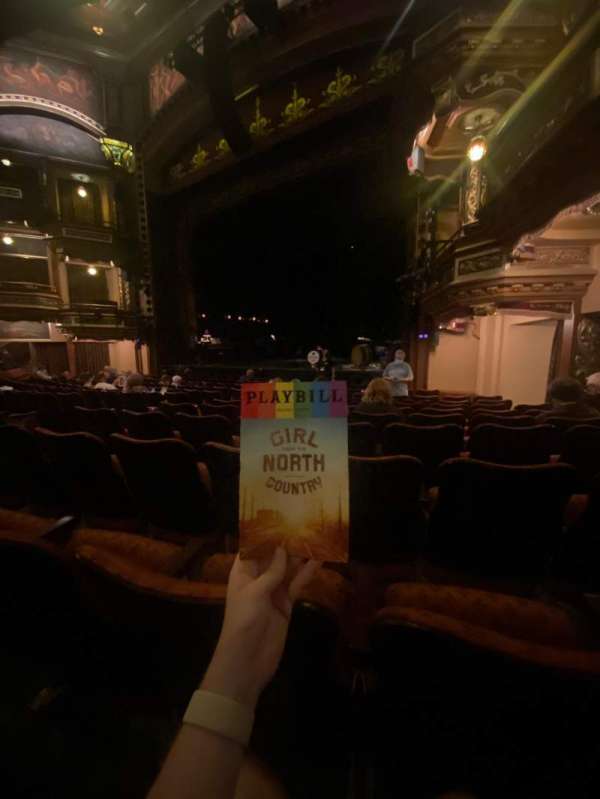 Belasco Theatre, section: Orchestra R, row: L, seat: 14