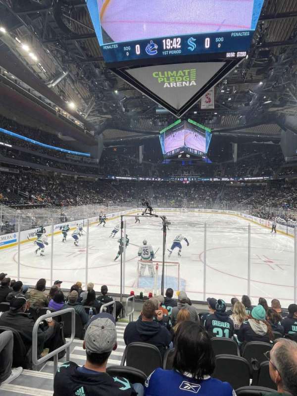 Climate Pledge Arena, section: 07, row: L, seat: 16 & 17