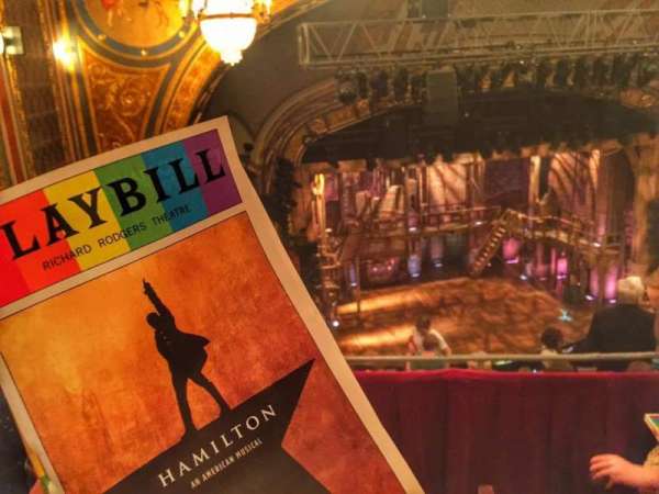 Richard Rodgers Theatre, section: Rear Mezzanine L, row: J, seat: 19