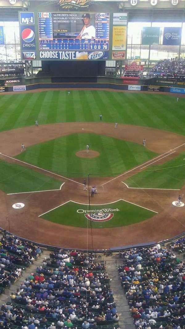 American Family Field, section: 422, row: 1, seat: 1