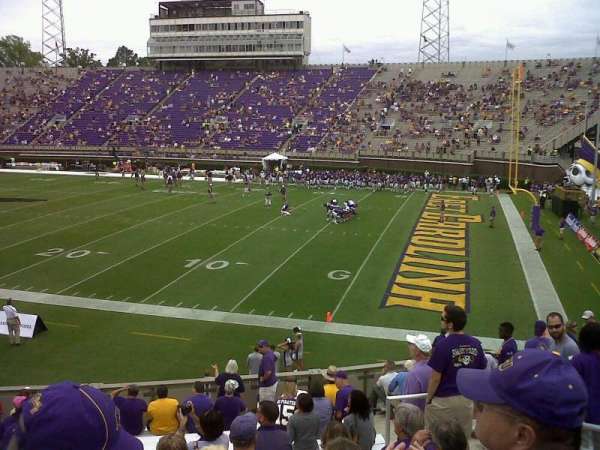 Dowdy-Ficklen Stadium, section: 14, row: M, seat: 12