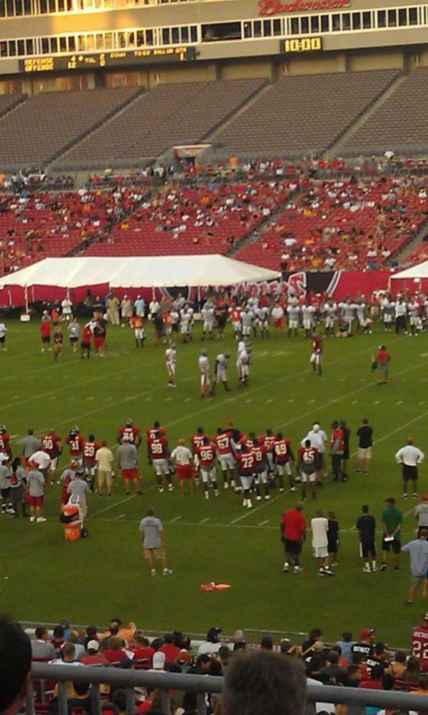Raymond James Stadium, section: 212, row: E, seat: 1