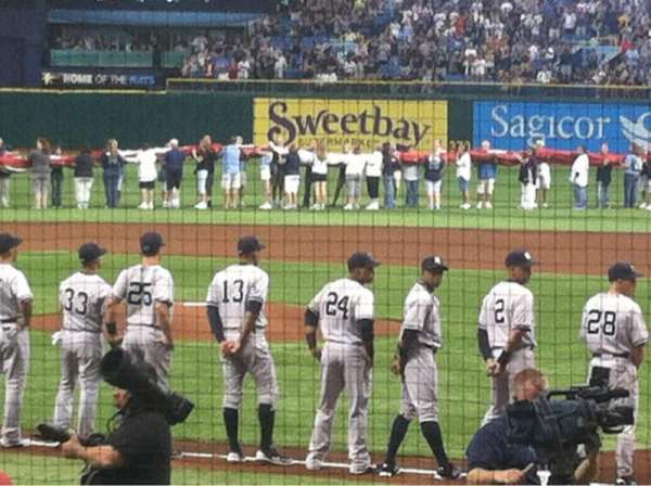 Tropicana Field, section: 107, row: J, seat: 3