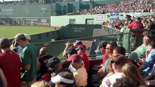 Fenway Park, section: Right Field Box 2, row: H, seat: 12