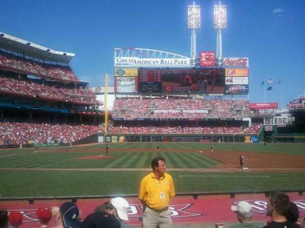 Great American Ball Park, section: 134, row: H, seat: 1