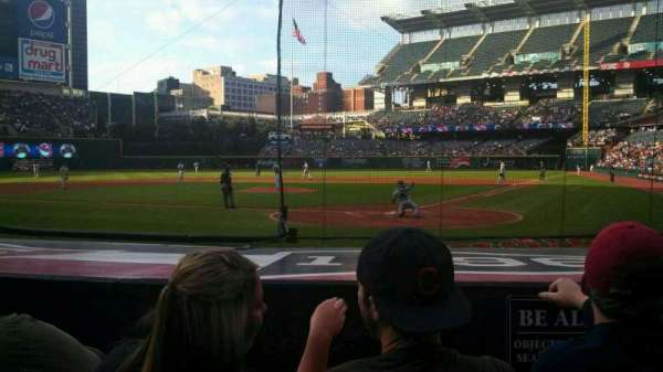 Progressive Field, section: 156, row: g, seat: 1