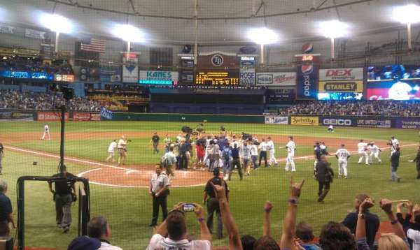 Tropicana Field, section: 102, row: M, seat: 1