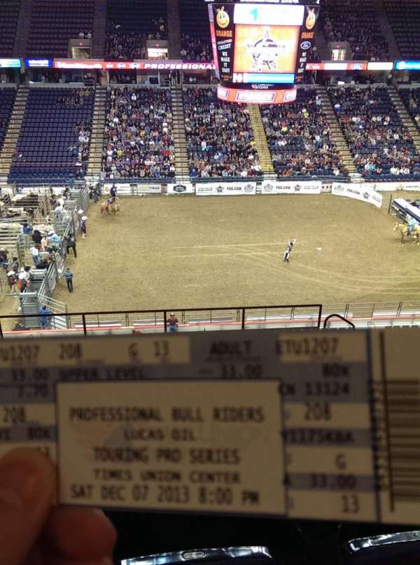 MVP Arena, section: 208, row: G, seat: 13