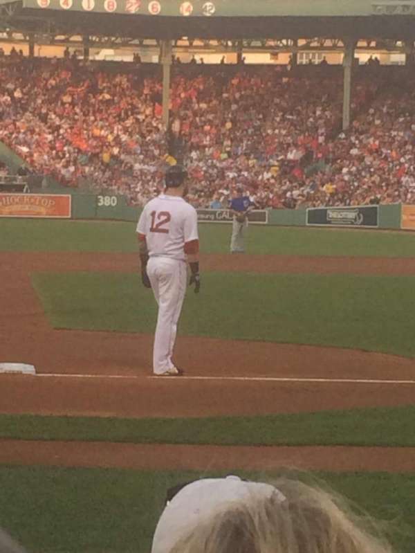 Fenway park, section: Field Box 63, row: F, seat: 3