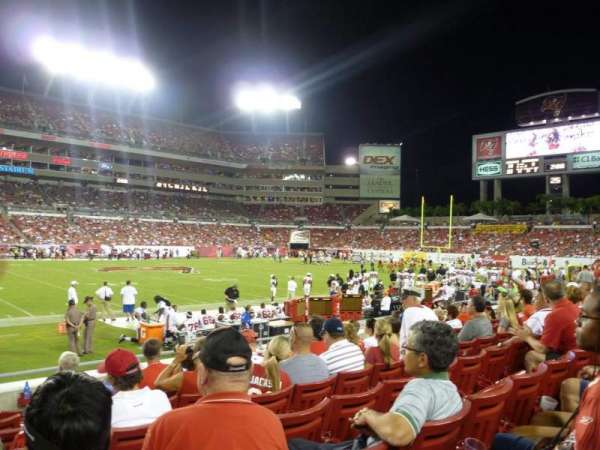 Raymond James stadium, section: 109, row: H, seat: 1