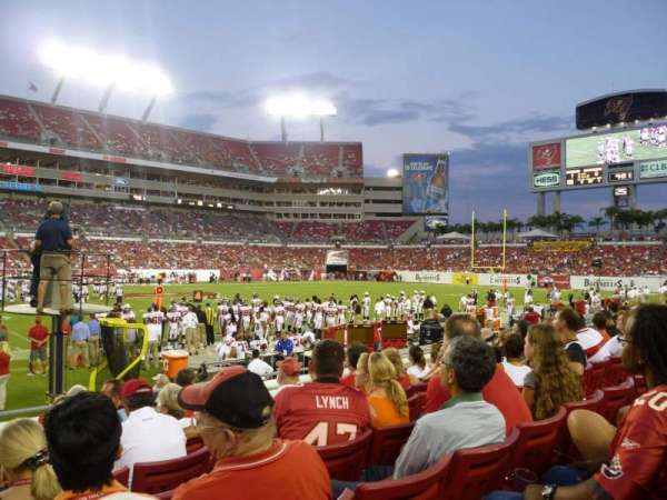 Raymond James Stadium, section: 109, row: H, seat: 1