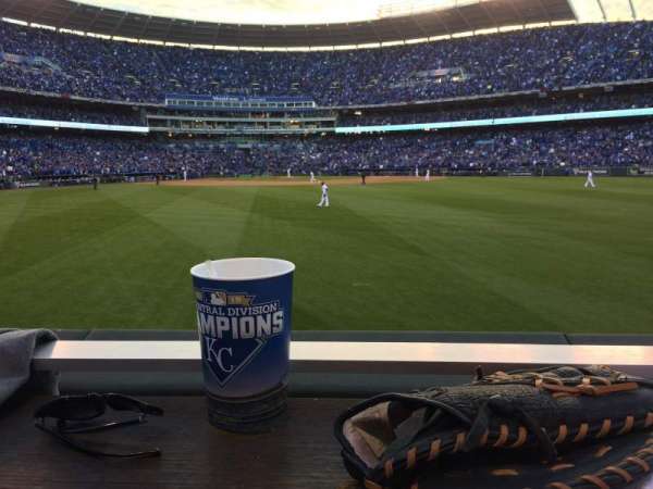 Kauffman Stadium, section: PEPSI PORCH, row: SRO, seat: Front Row