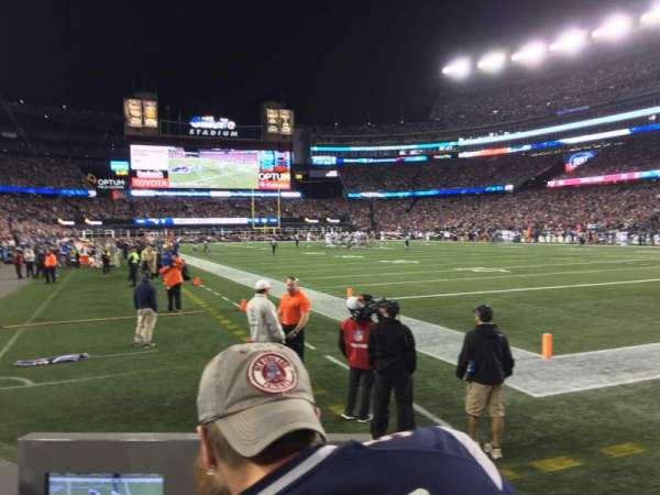 Gillette Stadium, section: 102, row: 2, seat: 1