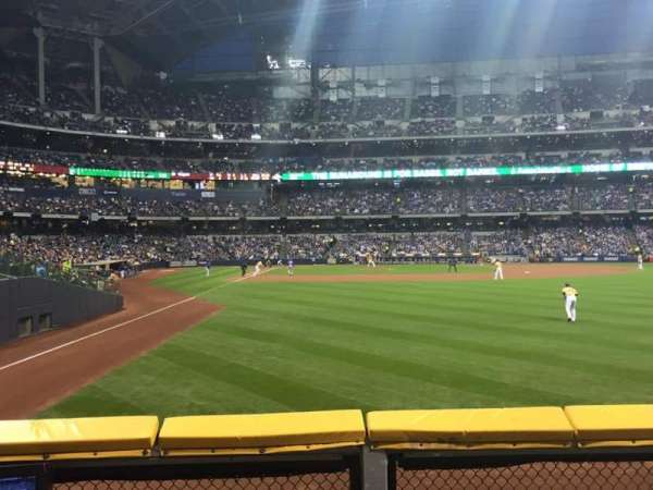 American Family Field, section: 104, row: 1, seat: 16