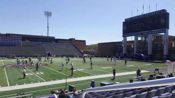 Bridgeforth Stadium, section: 107, row: i, seat: 1