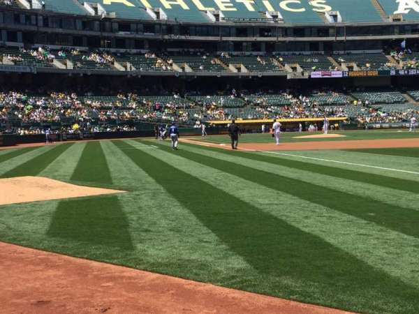 Oakland Coliseum, section: 105, row: 1, seat: 13