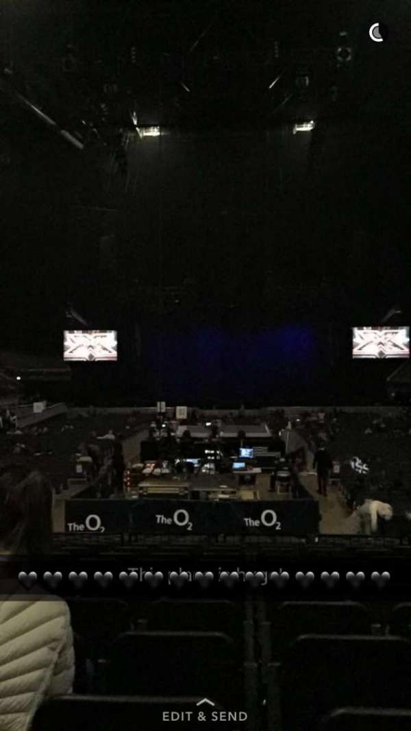 The O2, London, section: 107, row: G, seat: 206