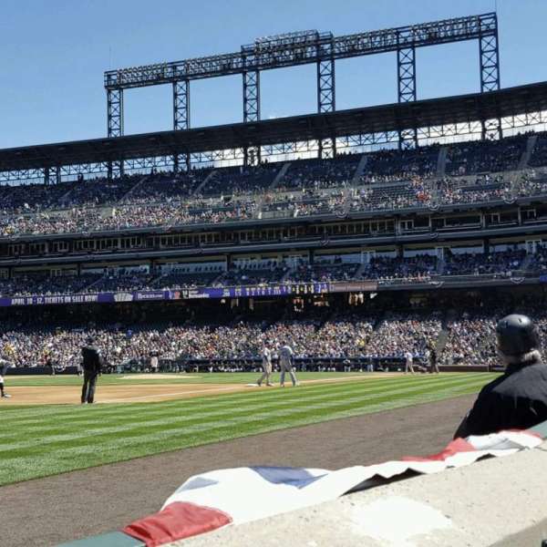 Coors field, section: 143, row: 1, seat: 7