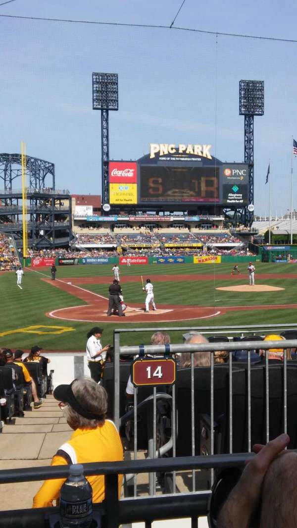 PNC Park, section: 114, row: B, seat: 12
