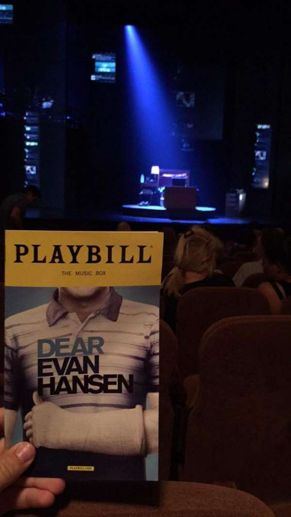 Music Box Theatre, section: Orchestra C, row: L, seat: 108